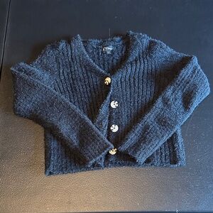 Art Class Black Textured Girls Cardigan XL/14